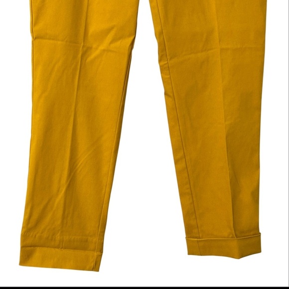 Jules & Leopold Casual Mustard Yellow Button-Detail Capri Pull On Pants Sz Small - Picture 3 of 6
